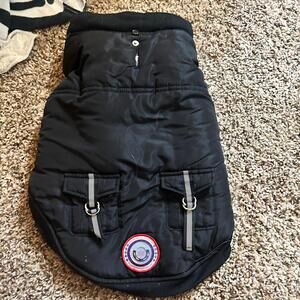 Luvgear Dog Coat Black Winter Sherpa Lined Jacket Cold Alert Technology Large